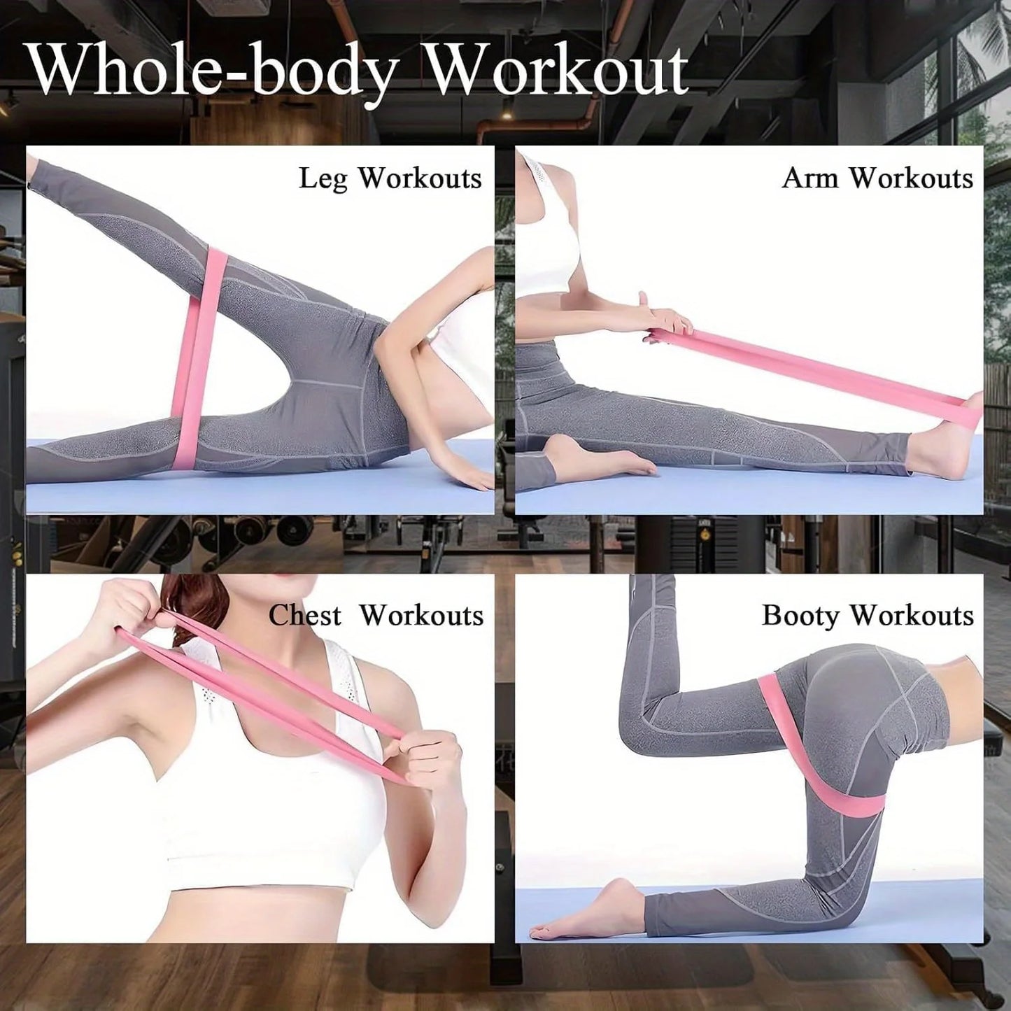 Ten-Piece Yoga Resistance Band Set for Leg and Glute Shaping, Multi-Level Tension Fitness Equipment with Ankle Straps