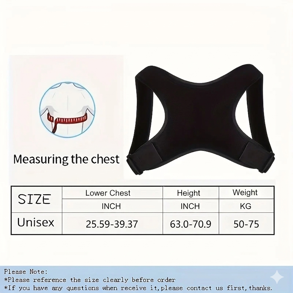 Adjustable Posture Corrector Back Support Belt- Breathable, Non-Slip, Ergonomic Support for Improved Posture, Suitable for Sitti