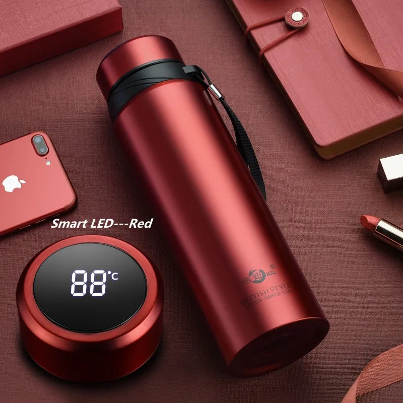 420-1500ml Large Capacity Vacuum LED Smart Temperature Digital Display Thermal Flask Thermos for Tea Water Bottle Keep Cold/Warm