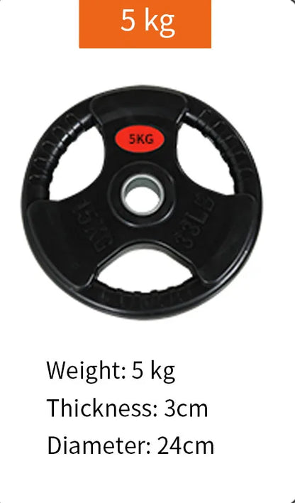 Barbell Plate for Gym, Home Dumbbell, 1 kg, 5 kg, 5 kg, 10 kg, Weight Lifting Power Workout, Fitness Equipment, Anti-Slip Rubber