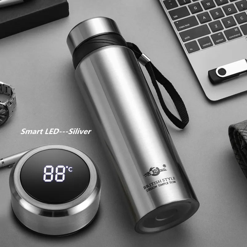 420-1500ml Large Capacity Vacuum LED Smart Temperature Digital Display Thermal Flask Thermos for Tea Water Bottle Keep Cold/Warm
