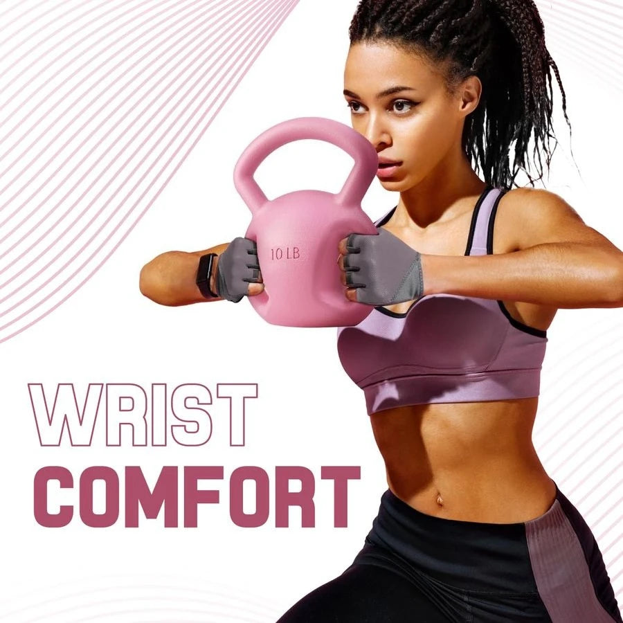 Strength Training Kettlebells for Women, Wide Multigrip Textured Handle for Home Gym Exercises amp Full Body Workout, Single 525