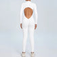 Hearuisavy Summer V Back Sports Jumpsuit Yoga Clothes Rompers Women Long Sleeveles Workout Bodysuits Backless One-piece Suit