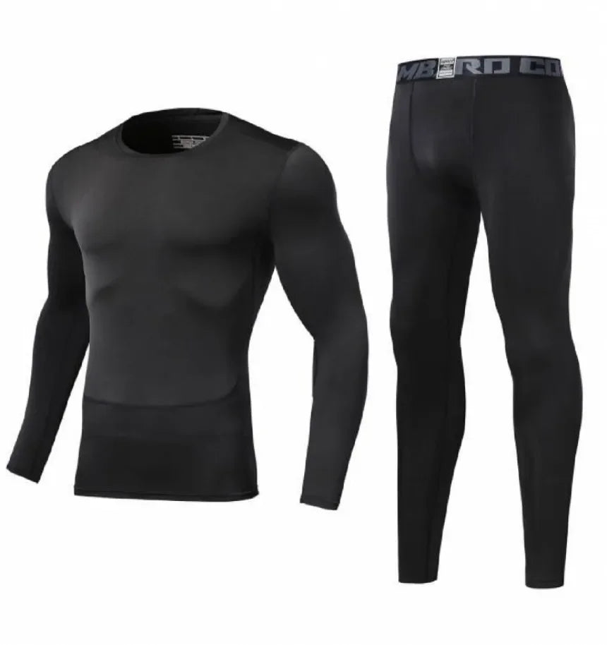 Men's Bodybuilding Activewear Fitness Suit with Elastic Compression Tights Slim Fit Workout Pants and Gym Muscle Boosting Runnin