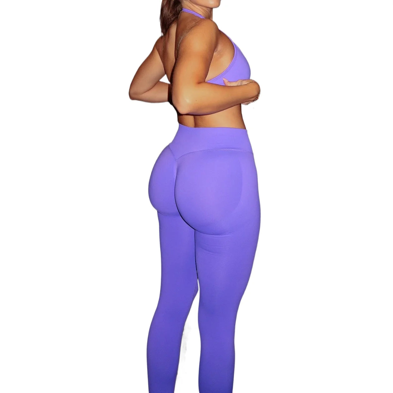 2 Pieces Set For Woman Strappy Yoga Bra Sports Top Workout Leggings Set Seamless Gym Set Fitness Clothes Outfit Activewear