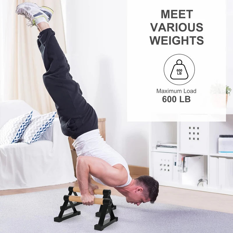 Solid Wood Push Up Board – Anti-Slip Calisthenics Stand for Home Gym Strength Training