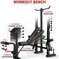 Adjustable 4-in-1 Weight Bench Set with Leg Developer Barbell Rack Butterfly Arm Preacher, Foldable Workout Bench for Home Gym