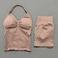 Yoga 2 Pieces Gym Set Women Backless Halter Tops High Waist Seamless Shorts Gym Suit Fitness Sports Bras Sportswear Workout Sets