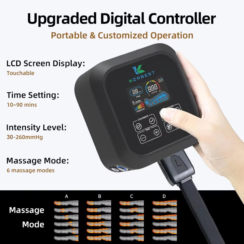 Air Pressure Leg Massager Pressotherapy Compression Boots 4 Chamber 260 mmHg Fast Recovery Lymphatic Drainage Physiotherapy