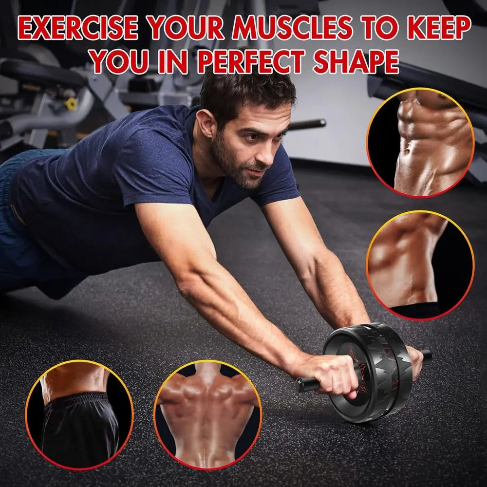 Portable Ab Roller Wheel for Core Strength Training - Exercise Equipment for Men and Women, Quiet Use at Home or Travel