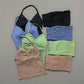 Yoga 2 Pieces Gym Set Women Backless Halter Tops High Waist Seamless Shorts Gym Suit Fitness Sports Bras Sportswear Workout Sets