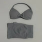 2 Piece Sports Gym Set Strappy Bra Yoga Underwear Short Sport Leggings Bicycle Running Sportswear Woman Seamless Yoga Set