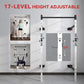 Folding Squat Rack with Adjustable Pull-Up Bar, 1000 Pounds Capacity Wall Mounted Power Rack, Adjustable Barbell Rack with J Hoo