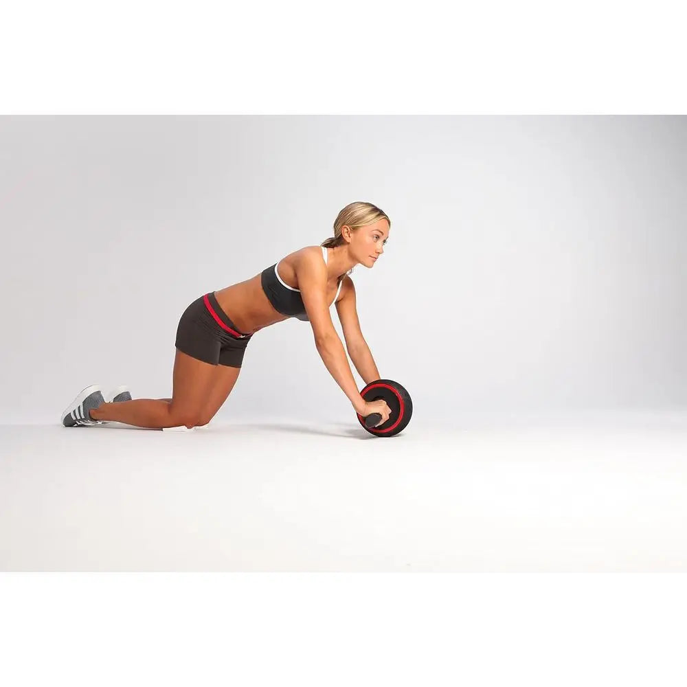 Complete Ab Workout System with Speed Abs, Abdominal Roller Wheel, 9.4 x 3.6 x 7.9, Black/Red
