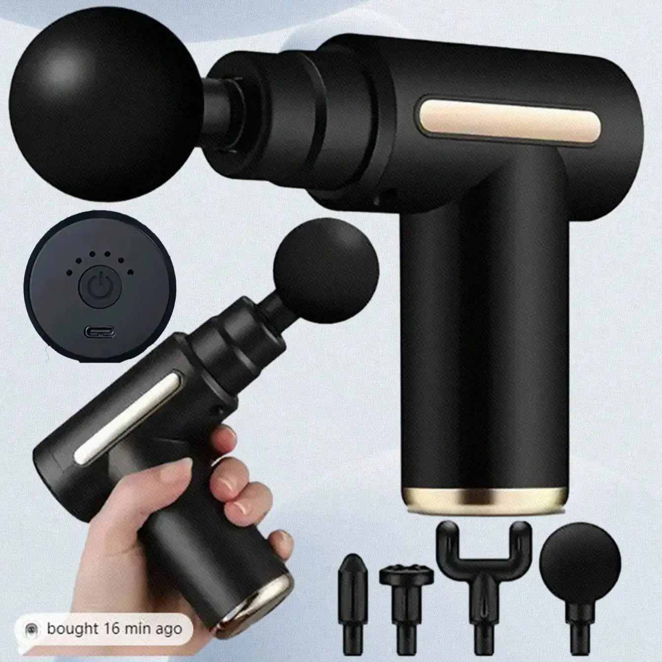 2026Portable Muscle Massage Gun For Body Massage, With Led Touch Screen, Speed Adjustment,, And 4 Replaceable，Rechargeable
