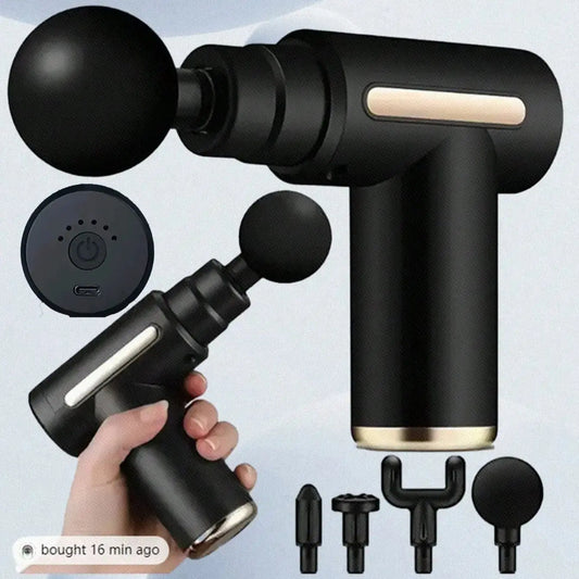 2026Portable Muscle Massage Gun For Body Massage, With Led Touch Screen, Speed Adjustment,, And 4 Replaceable，Rechargeable
