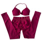 2 Pieces Set For Woman Strappy Yoga Bra Sports Top Workout Leggings Set Seamless Gym Set Fitness Clothes Outfit Activewear