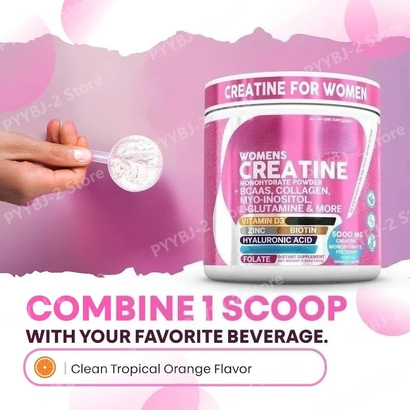 Daily Health and Nutrition Dietary Supplement Female Creatine Powder Creatine Monohydrate Powder with BCAA & Amino Acids