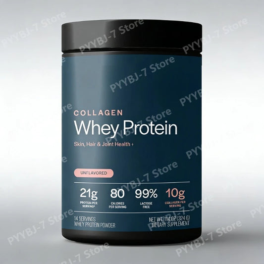 Whey Protein Powder Unflavored Muscle Recovery Joint Health Skin Hydration Grass-Fed Collagen Daily Nutrition Support