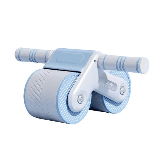 Auto Return Ab Wheel Roller Dual Wheel Abdominal Trainer With Knee Pad Home Gym Core Workout Equipment