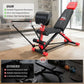 Foldable Workout Bench with Variable Resistance Training Set 880LBS Adjustable Weight Bench in Black with Leg Extension and Pre