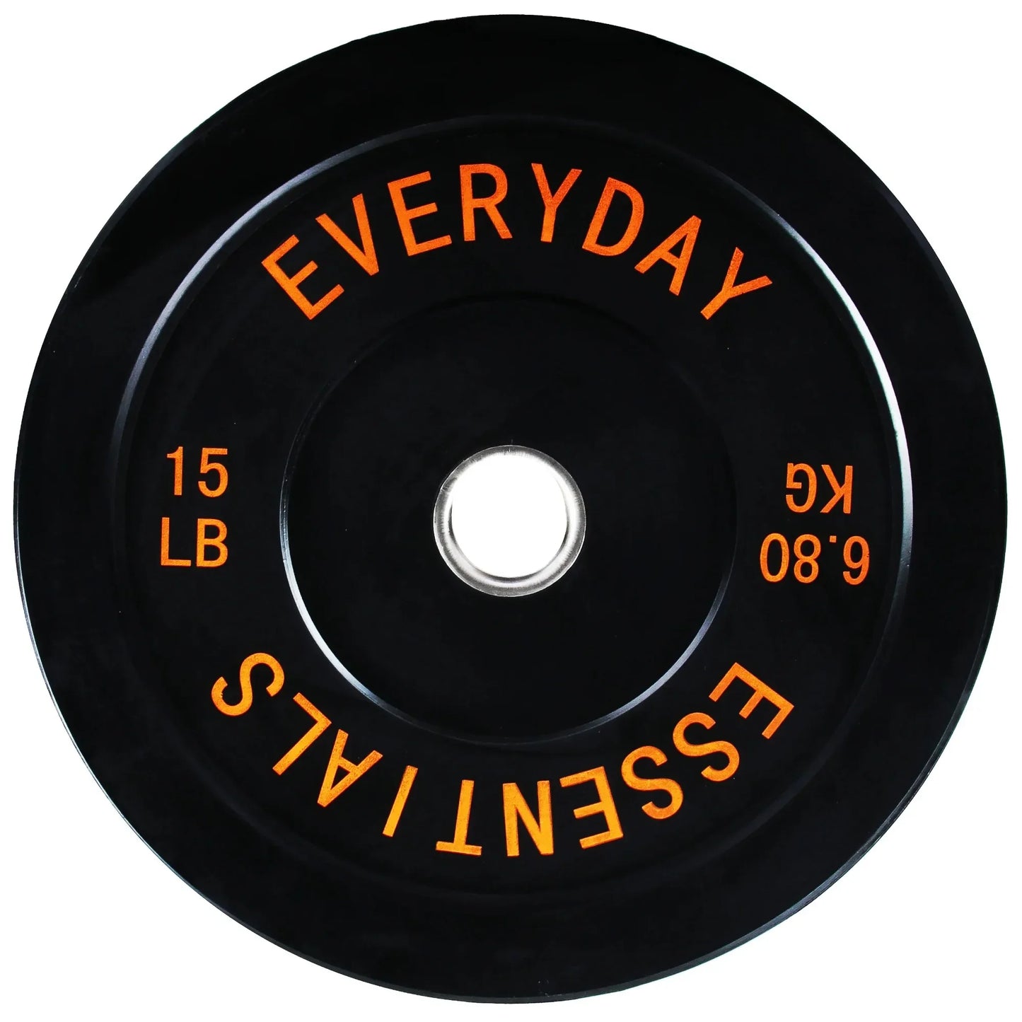 Bumper Plate Weight Plate with Steel Hub, Black, 15 lbs Single,High-density rubber plates