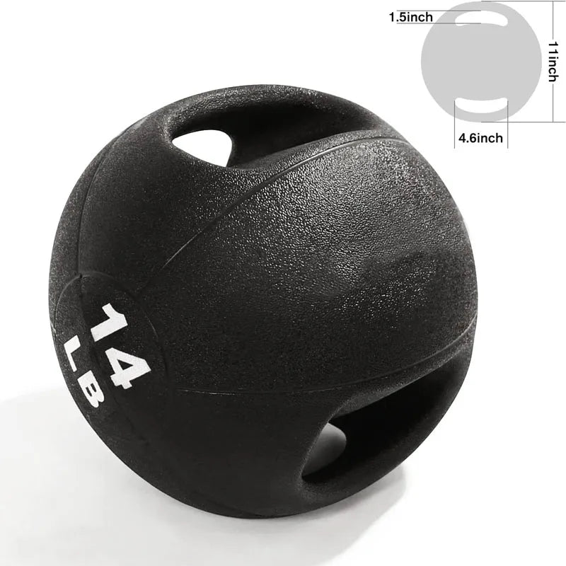Dual Grip Medicine Balls 6lb 8lb 10lb 12lb Grip Weighted Ball for Exercise Fitness Gym Double Handle Medicine Ball