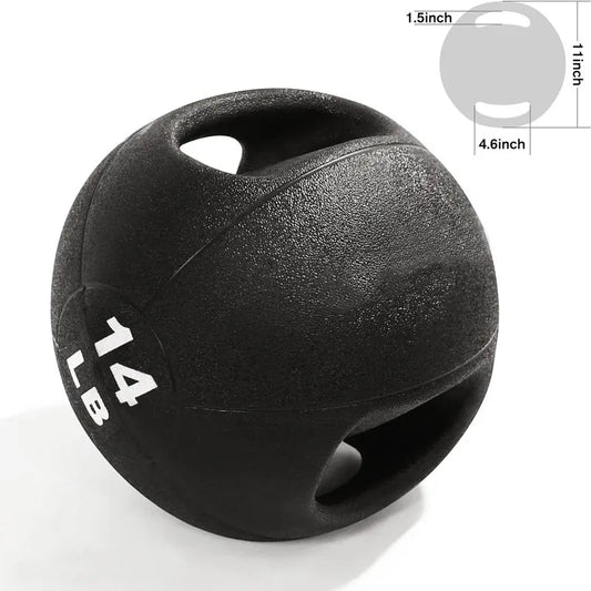 Dual Grip Medicine Balls 6lb 8lb 10lb 12lb Grip Weighted Ball for Exercise Fitness Gym Double Handle Medicine Ball