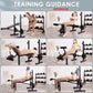 Weight Bench Set Multi-Function Adjustable Bench Press with Squat Rack Leg Extension Leg Curl Workout Bench Foldable Workout Be