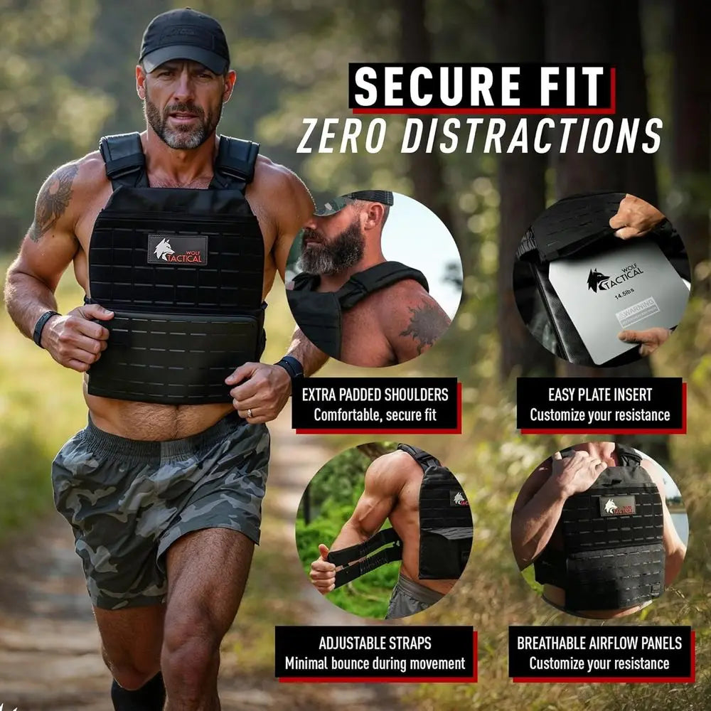 Adjustable Weighted Vest for Men & Women - Rucking, Workout, Running, Walking & CrossFit Weight Vest for Strength Training & Fit