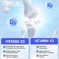 Vitamin D3+K2 Capsules - Helps Regulate Calcium Metabolism and Supports Teeth, Bones, Heart Health, Joint Health, and Immunity
