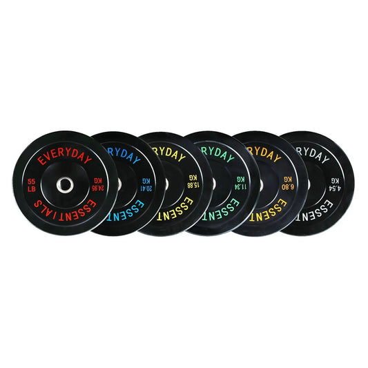 Bumper Plate Weight Plate with Steel Hub, Black, 15 lbs Single,High-density rubber plates
