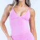 Vision Twist Front Longline Top Gym Tank Top Women Padded Yoga Vest Backless Workout Fitness Camisole Sexy Running Sports Tops