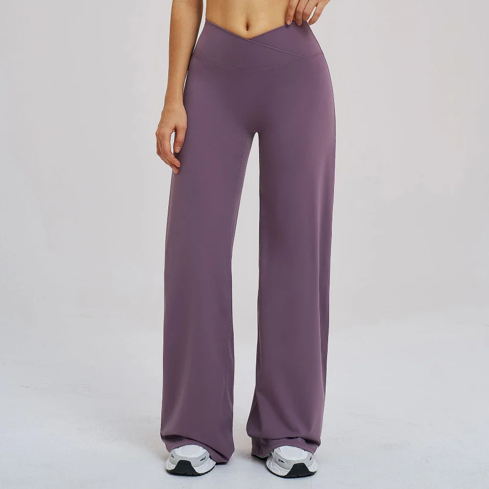 Women's High Waisted Yoga Pants Flared Leggings Workout Casual Wear Comfortable Activewear Running Fitness Sports Wide-leg Pants