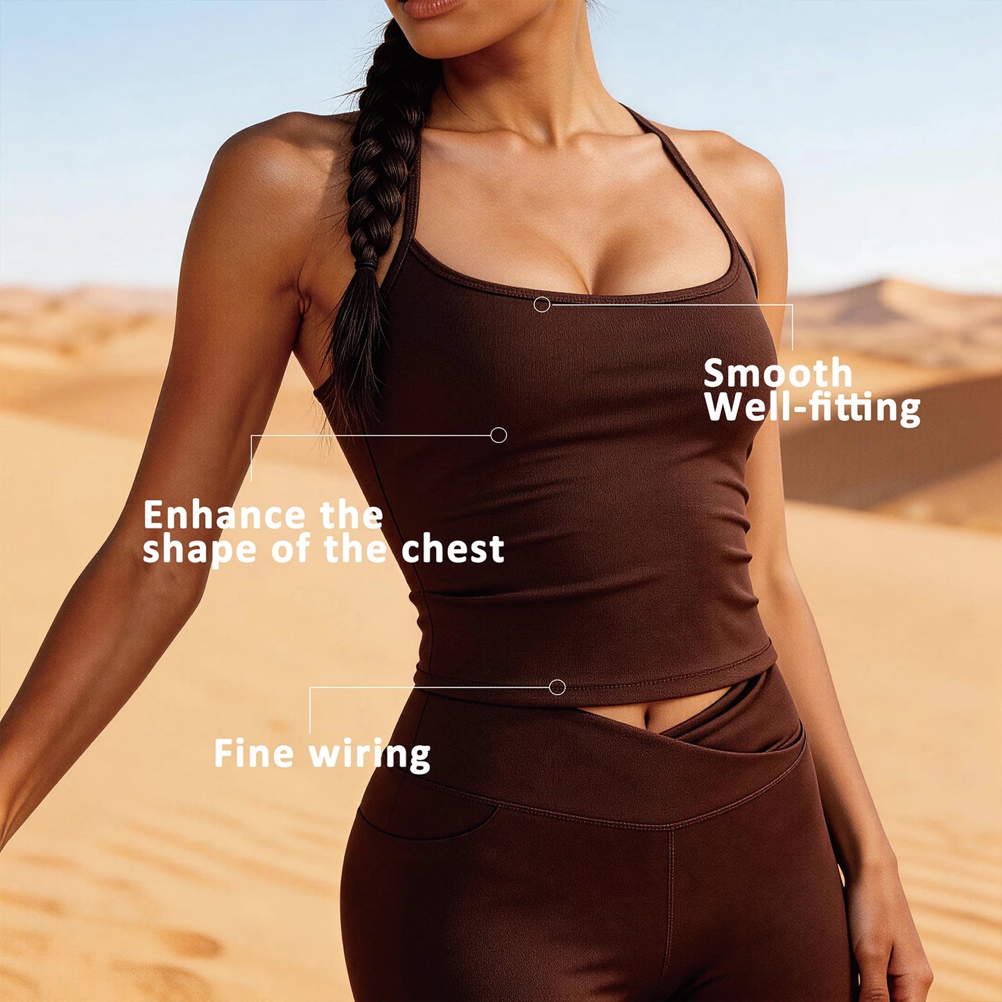 Women's Naked Feel Moisture Wicking Racerback Yoga Tank Top Quick Dry Backless Tight Fit Sports Tops for Gym Workout Running