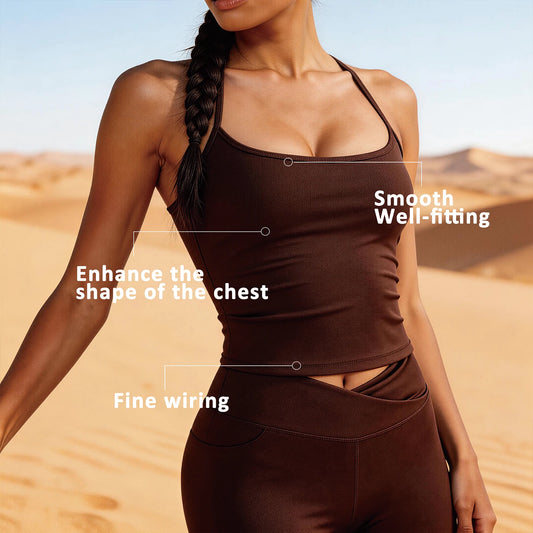 Women's Naked Feel Moisture Wicking Racerback Yoga Tank Top Quick Dry Backless Tight Fit Sports Tops for Gym Workout Running