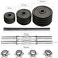 44Lbs Cast Iron Adjustable Dumbbell Set Hand Weight with Solid Dumbbell Handles Changed into Barbell Handily Great for Bodybuild