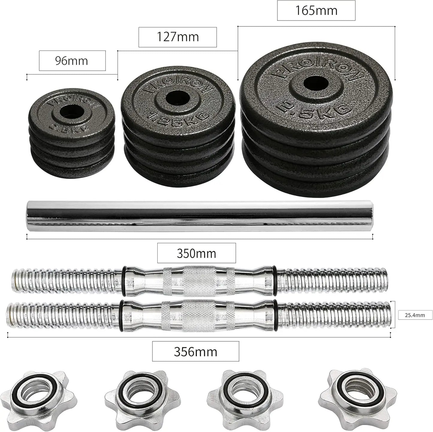 44Lbs Cast Iron Adjustable Dumbbell Set Hand Weight with Solid Dumbbell Handles Changed into Barbell Handily Great for Bodybuild