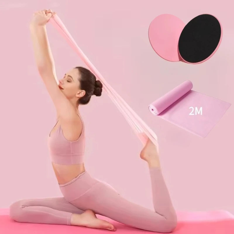 8 Shape Tension Band Full-Body Workout Accessories Fitness Core Sliders Abdominal Training Yoga Sports Equipment Gliding Disc