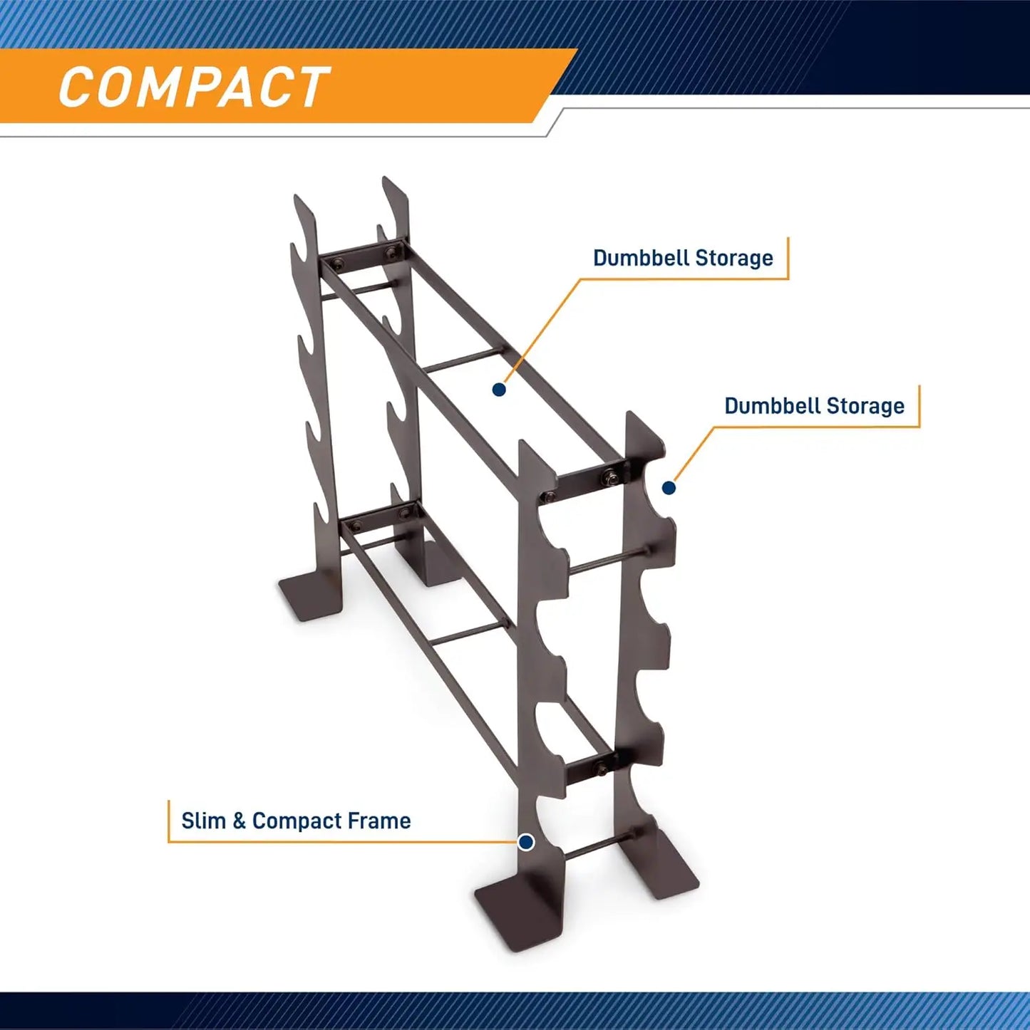 Heavy-Duty Dumbbell Rack Organizer for Home Gym - Space-Saving Steel Storage