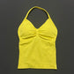 Gym Halter Top Woman Longline Strappy tank Padded Yoga Clothing Removable Cups Yoga Tank Tops Fitness Workout Running Activewear
