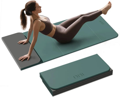 Foldable Yoga Mat, 10mm Thick TPE Material, Extra Long 75x26 Inches, Soft Comfortable for Home Exercise & Outdoor Use