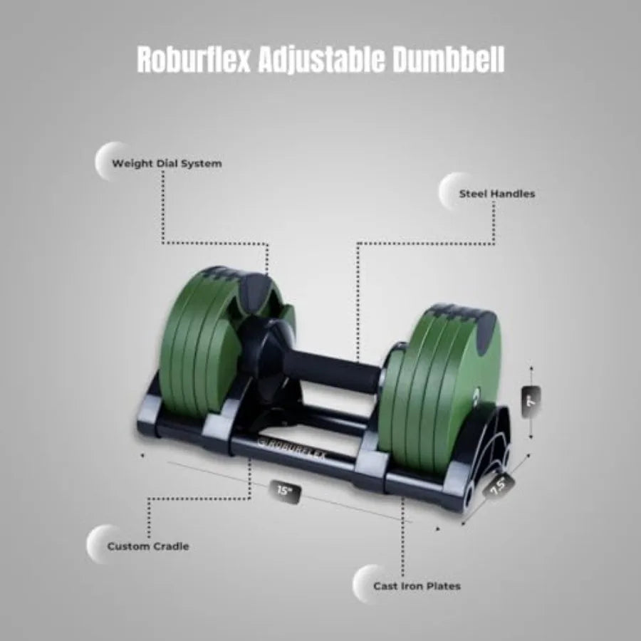Adjustable Dumbbell Single 5-40/80lb 5lb Increments for Home Gym Fitness Up to 20 Weight Settings