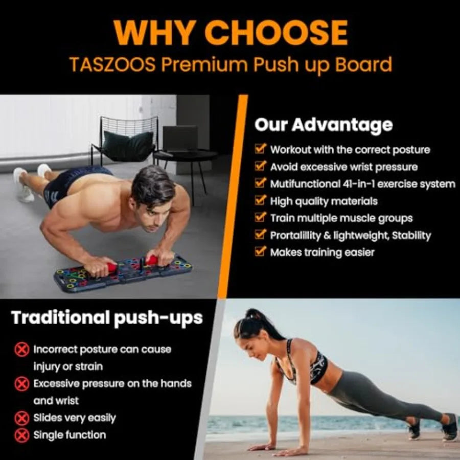 Push Up Board with Automatic Count Timer 41 Push Up Bar Updated Foam Handles Portable Home Workout Equipment Push Up Strength T
