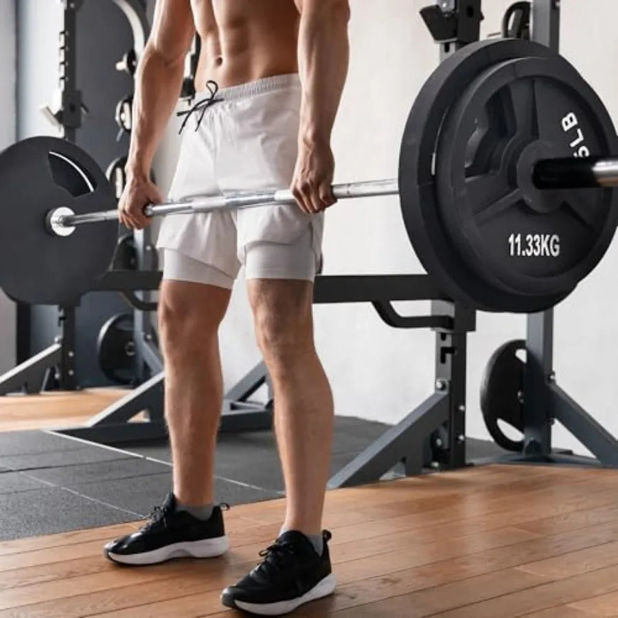 2-Inch Cast Iron Barbell Set Including Multiple LBS Weight Plates and 6FT Barbell Set Multiple