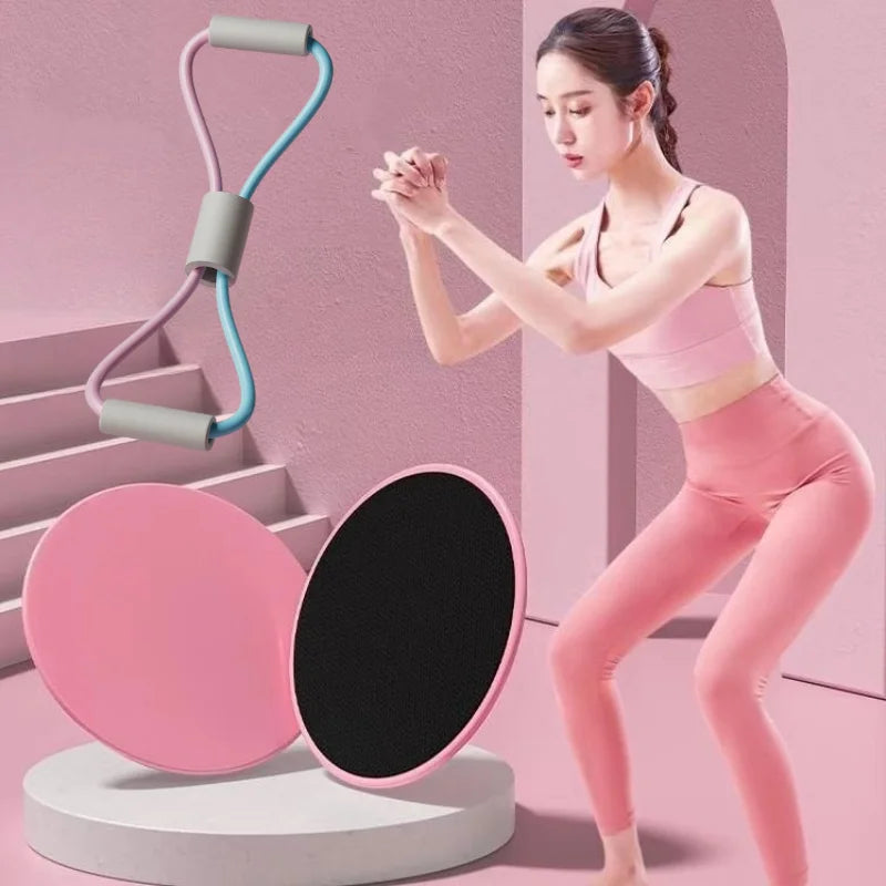 8 Shape Tension Band Full-Body Workout Accessories Fitness Core Sliders Abdominal Training Yoga Sports Equipment Gliding Disc