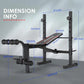 Weight Bench Set Multi-Function Adjustable Bench Press with Squat Rack Leg Extension Leg Curl Workout Bench Foldable Workout Be
