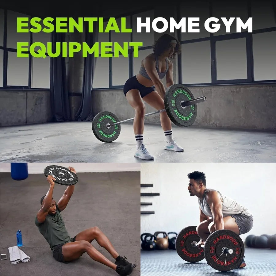 2-Inch Bumper Plates High Bounce Weight Plate Set 45/100/160/190/260/300lb Barbell Weight Plates Set for Home Gym Color