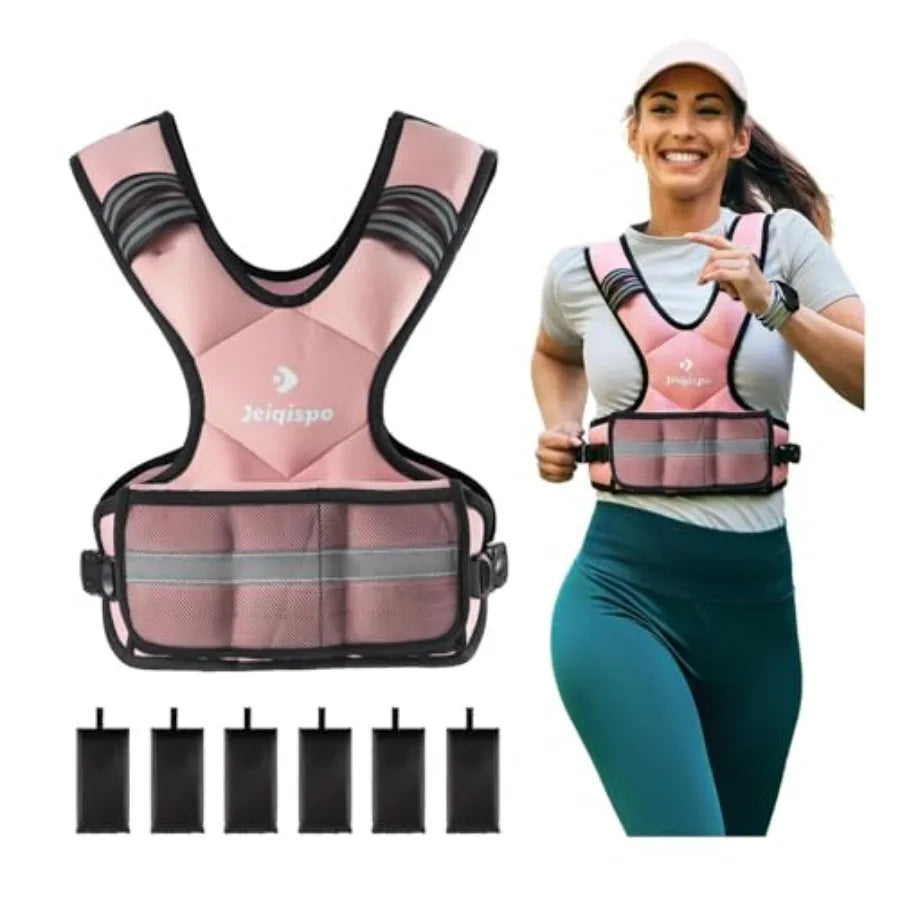 Adjustable Weighted Vest for Men and Women 4-10lb 11-20lb 20-32lb with 6 Ironsand Weights Adjustable Body Weight Vest Exercise