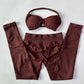 2 Pieces Set For Woman Strappy Yoga Bra Sports Top Workout Leggings Set Seamless Gym Set Fitness Clothes Outfit Activewear